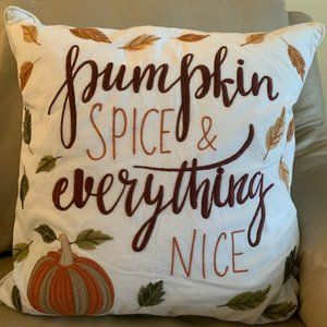 Love Marlo, Inc. 16" square Pumpkin spice and everything nice accent pillow